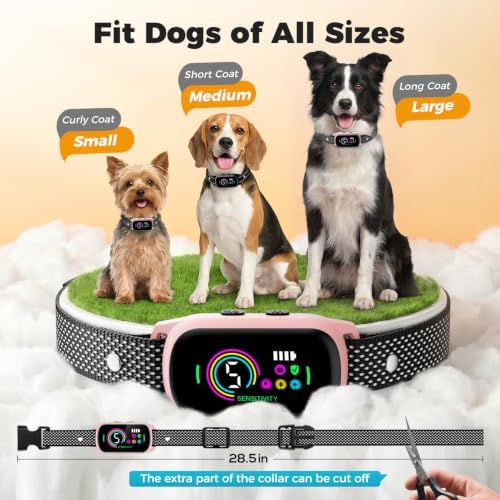 2 Pack Bark Collar for Small Medium Large Dogs, Training Collar (Pink)