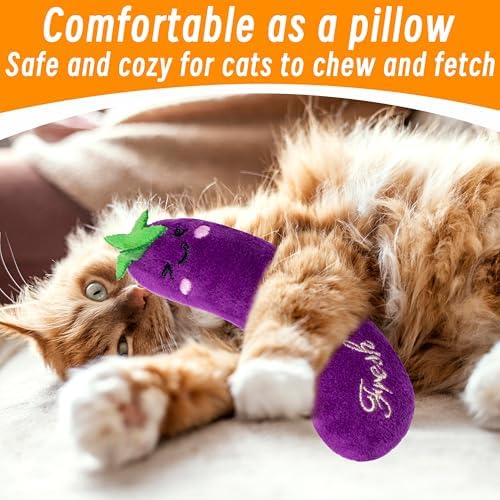 Seyezo Catnip Toys for Indoor Cats, Cat Toys for Cats, Vegetable, 5 Pack