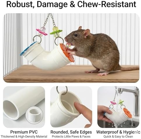 2 Pack Mouse Rat Enrichment Toys for Pet Mice -Treat Dispenser Rats Foraging Toy, Hanging Foraging Dispenser for Rats, Mice, Guinea Pig Small Pet