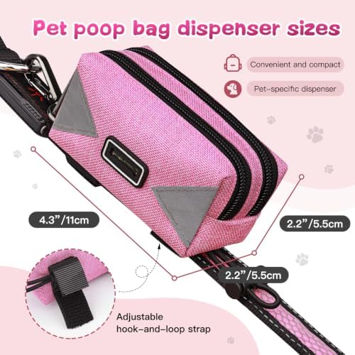 Dog Poop Bag Holder for Leash, Pink