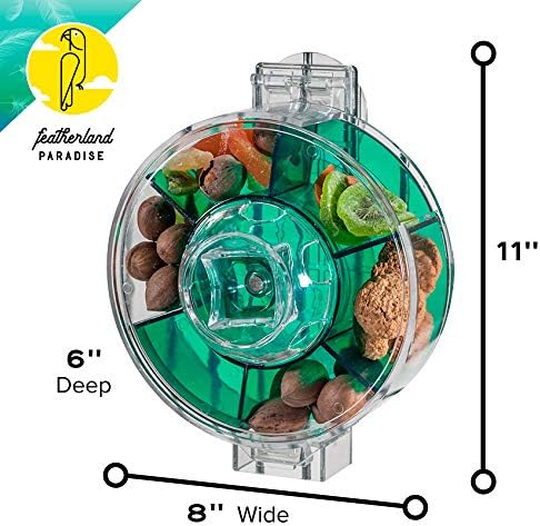 Featherland Paradise Creative Foraging Systems Foraging Wheel, Interactive Bird Cage Toy Feeder