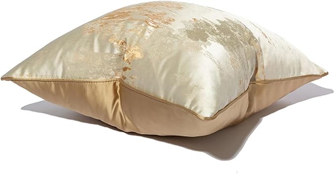 vctops Gold Decorative Luxurious Throw Pillow Covers Jacquard Square Cushion Cases Pillowcase for Bed Sofa Couch Chair Car Home Decor (Champagne,18"x18")