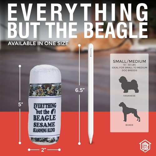 Everything but the Beagle – Luxurious Durable Parody Dog Toy with Squeaker, Soft Printed Fabric, Designer-Inspired Chew Toy, Fun Gift for Small Dogs & Dog Lovers