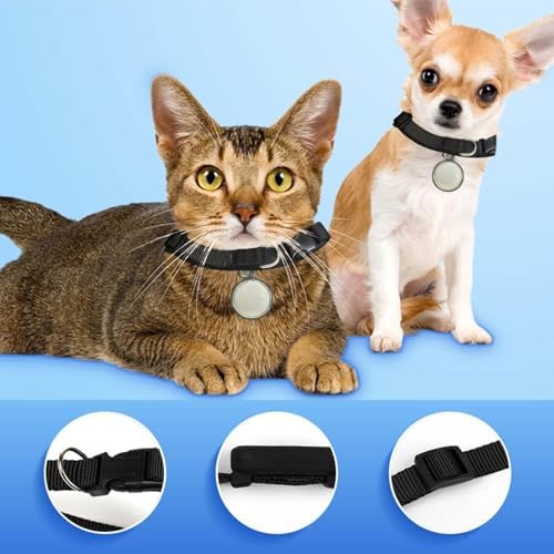 Mini Bell Cat Tracker, Mini Tracker for Pet iOS & Android, Waterproof Cat Collar with Finder Tag, Cats GPS Tracker Collar with Safety Elastic Buckle, Smart Pet Tracker Location (B-Android)