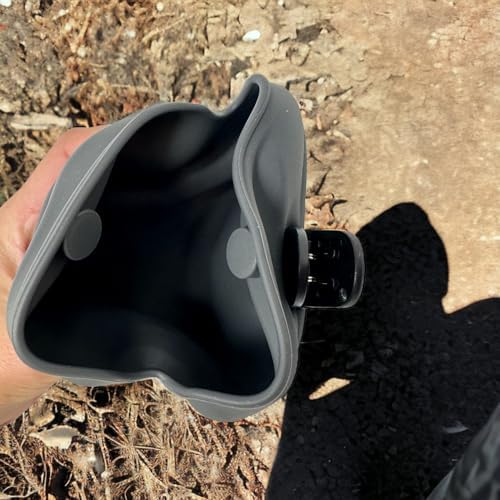 SparkDog K9 Snack Sack – Clip-On Silicone Dog Treat Pouch with Magnetic Closure, Hands-Free Training Bag for Walks, Obedience, Agility, Puppy & Dog Training Accessories (Charcoal)