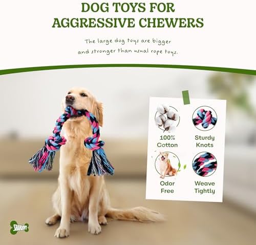 Dog Rope Toy for Large Dogs Heavy Duty Dog Chew Toys for Aggressive Chewers