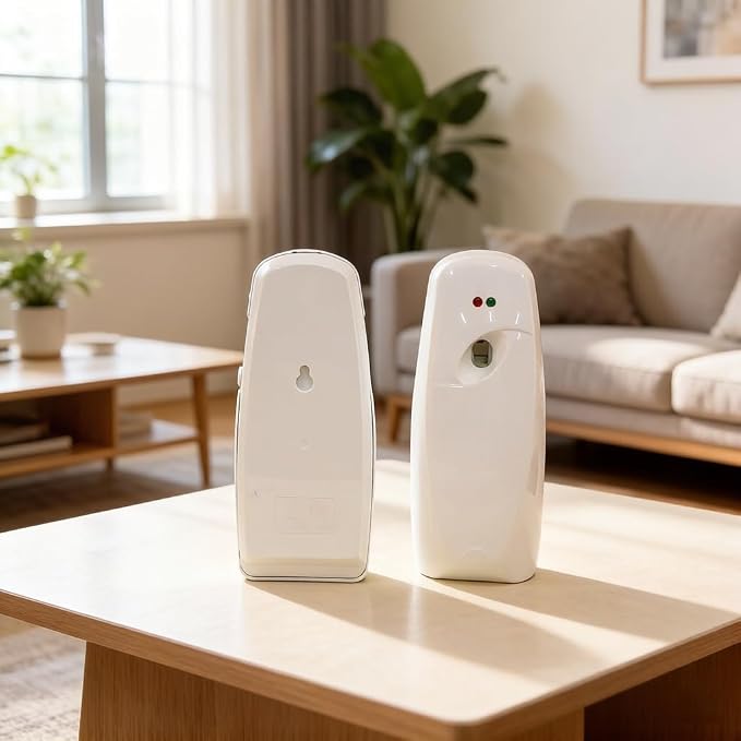 Automatic Diffusers, Battery Operated Scent Dispenser Wall Mount & Tabletop Aromatherapy Sprayer, Adjustable Spray Frequency Air Freshener for Home Bathroom Office Hotel(2 Pack)
