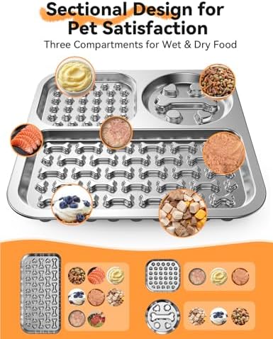 Stainless Steel Lick Mat for Dogs and Cats - FEELNEEDY Large Licking Pad with Suction Cups, Chew-Proof, Non-Slip Pet Licky Mat for Boredom Reducer and Anxiety Relief, Easy to Clean (1Pack)