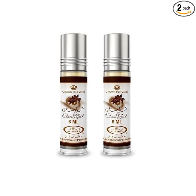 Al-Rehab Choco Musk Concentrated Perfume Rollerball for Unisex, 0.2 Ounce (Pack of 2)