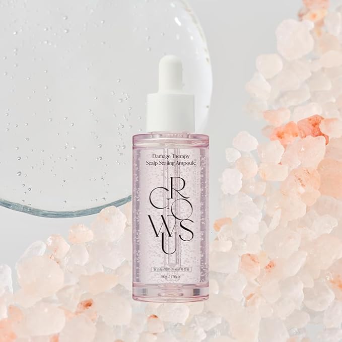 Growus Damage Therapy Scalp Scaling Ampoule, 1.69 fl.oz/ Scalp Serum with Protein and Seaweed Complex for Thicker Hair, Bulgarian Rose Scent, Free from Paraben, Sulfate