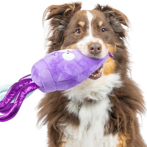 Huxley & Kent Slappies Plush Dog Toy, Squiggly Squid, Large