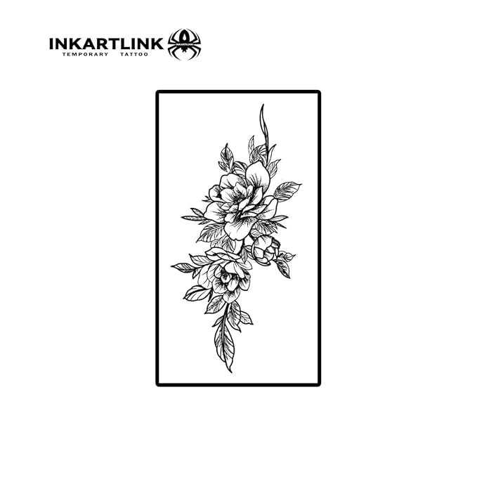 INKARTLINK Semi Permanent Tattoo, 15-day Temporary Tattoo, Flower Tattoo for Women, Waterproof and Anti-reflective, Exquisite Packaging, Unique Design (Flowers 2)