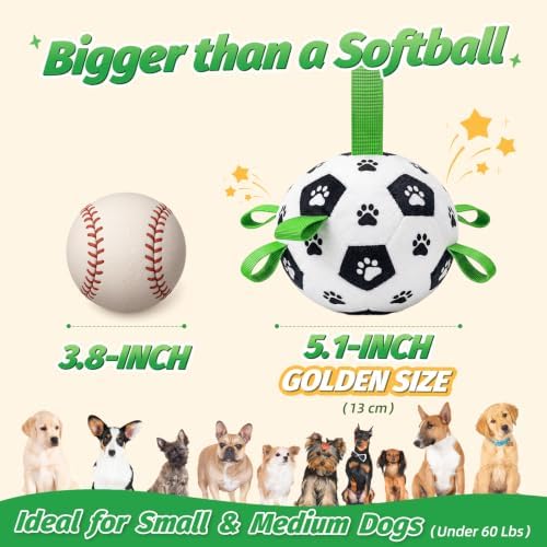 Diman Interactive Dog Toys, Dog Soccer Ball with 2 Bouncing Modes