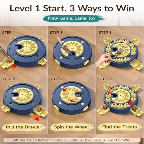 KADTC Large 3 Levels, Dog Puzzle Toy, Mental Stimulation for Smart Dogs
