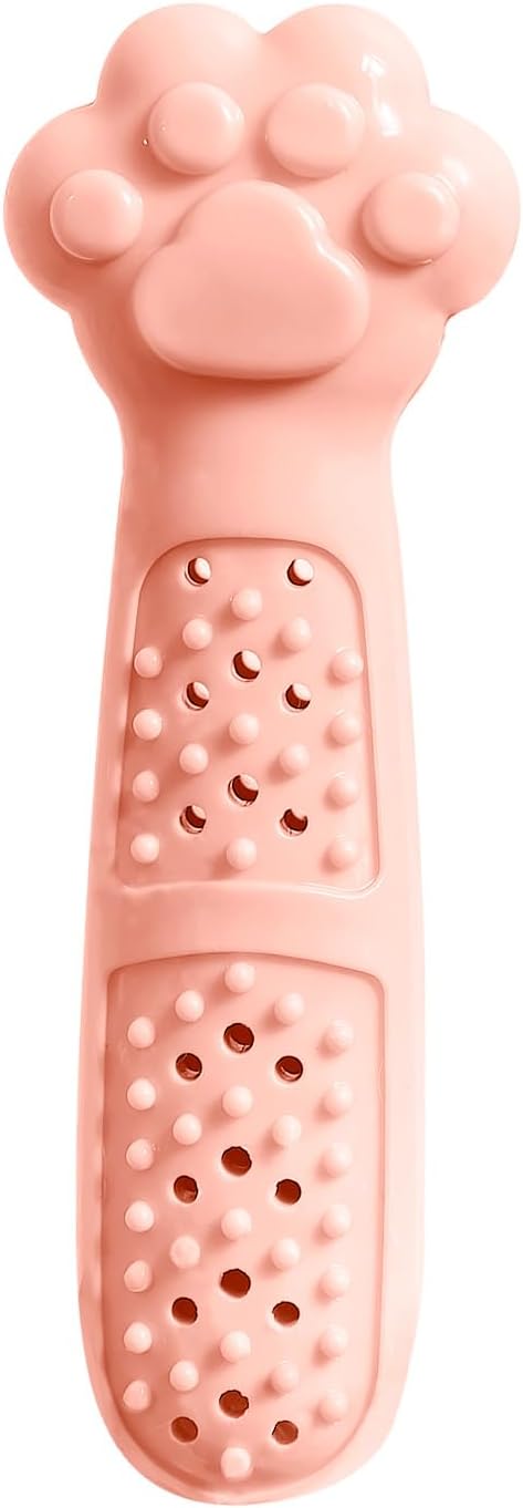 Cat Teething Toy, Cute Cat Paw Kitten Chew Toys for Cat Dental Care, Cat Treat Dispenser Toy for Kitten Chewing, Kicking and Boredom Releasing, Pet Puzzle Toys for Indoor Cats (Pink-1 PCS)