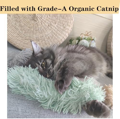 3 Pack Cat Toys Pillows, Soft and Durable Catnip Toys with Crinkle Sound Inside，Interactive Cat Toys for Indoor Cat Toys, Kitten Kicker Toy for Exercise