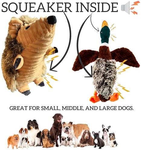 Dog Toy Squeak Toys Hedgehog | Mallard-Shaped | Shaped Pet Toys | Duck Dog Toys for Large Dogs | Mallard Dog Toy | Dog Chew Toys | Stuffed Toys Interactive Animal
