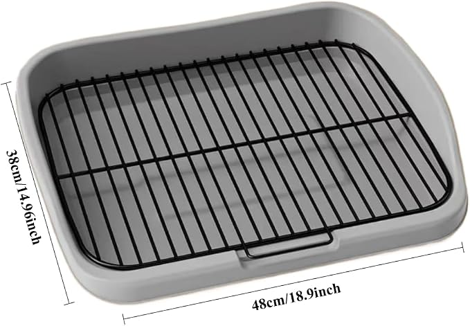 Mesh Dog Potty Tray Removable Stable Structure - Indoor/Outdoor Dog Training Toilet Litter Box for Small & Medium Dogs(Grey)