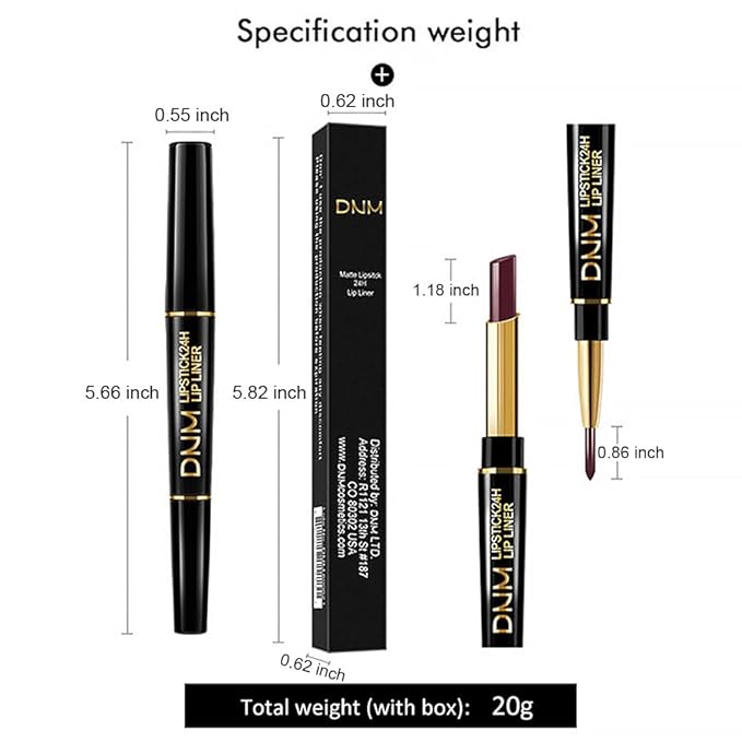 2-in-1 Plum Red Matte Lip Liner and Lipstick Combo, Red Lipsticks for Women 24 hour Long Lasting Waterproof Smudge Proof, Easy to apply, Everyday Lips Makeup 02