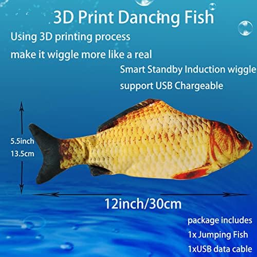 Flopping Fish Electric Cat Dog Pet Toy,Realistic Moving Rocking Interactive