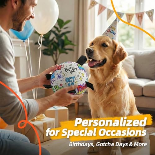 HETOO Paint Your Own Soccer Ball, Art Craft DIY Kit for Dog Party Birthday