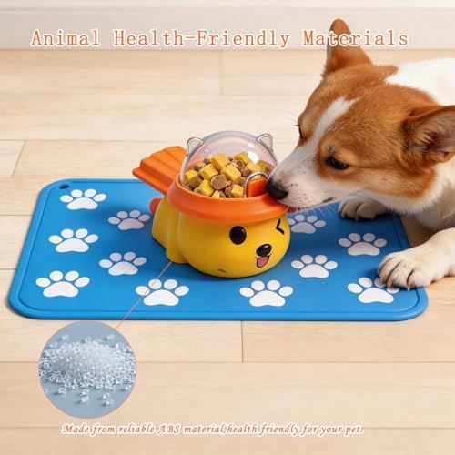 Interactive Dog and Cat Treat Dispenser - Slow Feeder Puzzle Toy | extra-large pedal, adjustable food outlet fits different kibble & treats, slow eating, mental stimulation, IQ training