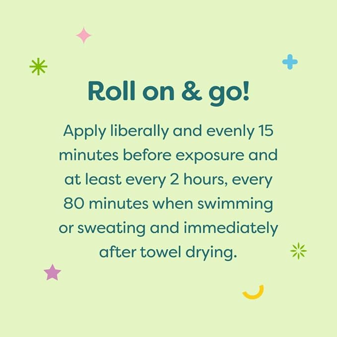 Babyganics SPF 50 Kids Mineral Sunscreen Roller Ball, Totally Tropical | UVA UVB Protection | Octinoxate & Oxybenzone Free | Water Resistant | 2 Pack (3 ounce)