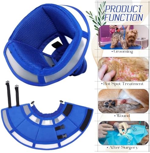 Soft Fold-Over Anti-Lick Dog Cone, Comfortable E-Collar for Large Dogs