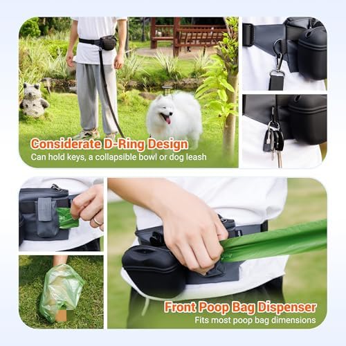 Dog Treat Pouch w a Small Removable Washable Clip on Silicone Dog Treat Bag