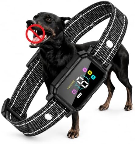 Dog Bark Collar for Dogs 8-120 lbs, Rechargeable Anti Bark Collar for Small Medium Large Dogs, 5 Modes, 5 Sensitivity Levels, Beep Vibration Static, Color: Matte Black