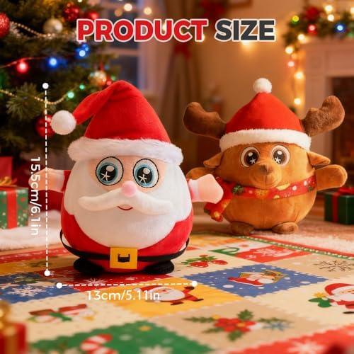 Interactive Dog Toys, 2025 New Active Moving Pet Plush Toy, Rechargeable Squeaky Dog Ball Toy with Talking Sound, Washable Cartoon Pig Plush Toy for Dogs Puppies (White)
