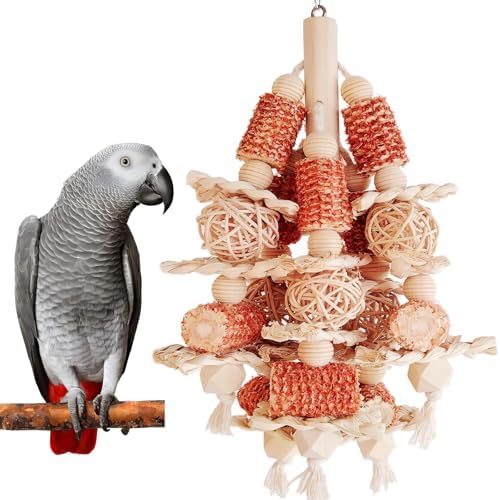 Bird Toys,Natural Corn Stick Parrot Toys Hanging in Bird Cages