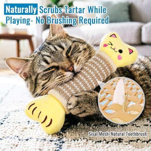 ENNOKEY Catnip Cat Toys Pillows for Indoor Kittens Kicker Chew, 9.45 Inches