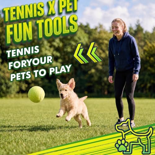 Sratte 6 Pcs Large Tennis Ball Dogs, Fluorescent Green, 4 Inch