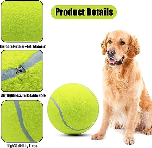 Magicorange 4 Pack 9.5 inch Giant Tennis Ball, Large Dog Toy Ball,Yellow
