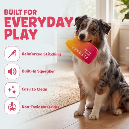 Two Tails Puff Parody Dog Toy – Funny Squeaky Dog Toys for Interactive Play and Training – Durable, Easy to Clean, Birthday Gifts for Small, Medium and Large Dogs - Peach