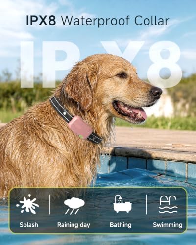 Dog Shock Collar - 4500FT Dog Training Collar with Remote, Blush Pink
