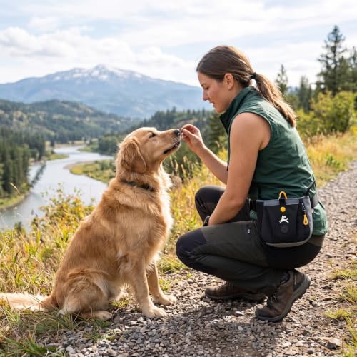 OllyDog Backcountry Day Bag | Dog Training Treat Pouch | Eco-Friendly Recycled Fabric Fanny Pack with Zipper Closure, Built-in Poop Bag Dispenser & Adjustable Waist Belt (Castle Rock)