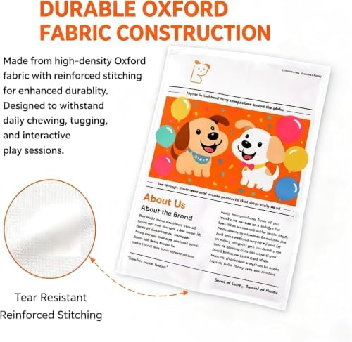2 Pack Indestructible Newspaper Dog Toy, Crinkle & Squeaky Indestructible Dog Toy, Washable Durable Fake Newspaper, Interactive Boredom Relief Pet Toy for Small Medium Dogs