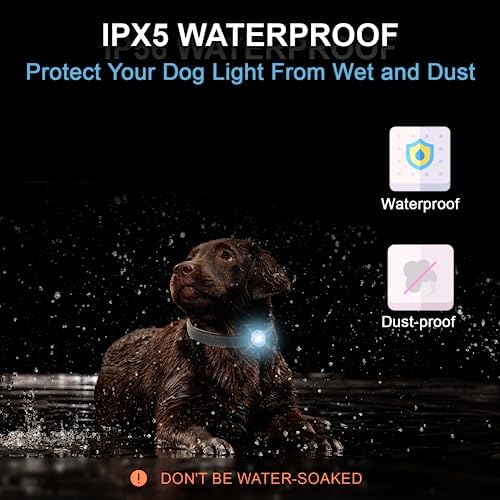 Tubasion 2-Pack Rechargeable Dog Collar Light, 2025 Best 7 Color Changing Light for Dog Collar with 100% Waterproof and Durable Silicone Band. Dog Lights for Night Walking, Camping, Bike