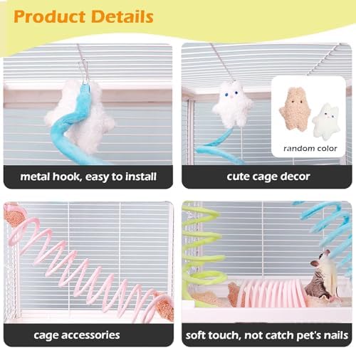 1pc Elastic Sugar Glider Climb Rope, Hanging Cage Toys(Random Color)
