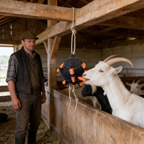 Horse Enrichment Toys - Carrot Holder Pet Supplies | Pet Treat Dispenser Horse Stall Accessories,for Play Feeding Training Equine Sheep Cattle Stable Barn Farm Paddock