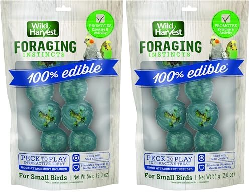 Wild Harvest Foraging Instincts Peck n’ Play Interactive Treat, 2 Ounce, for Small Birds (Pack of 2)