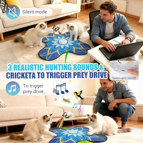 Interactive Cat Toys For Indoor Cats, Rechargeable Touch Automatic Cat Toy