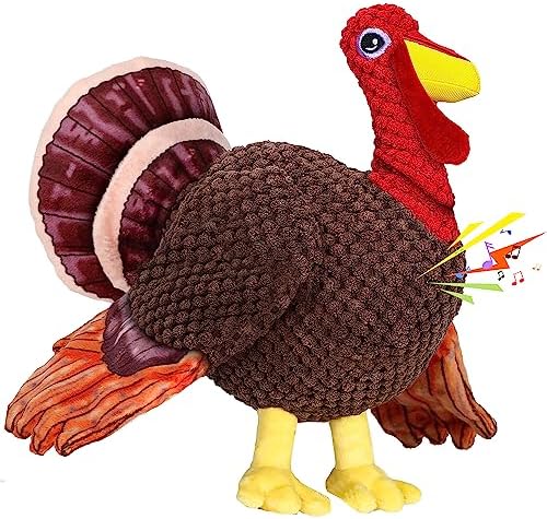Thanksgiving Turkey Dog Toy for Small Medium Puppies, Fall Dog Toys