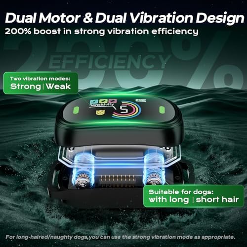 Dog Bark Collar for Large Medium Small Dogs, Smart Rechargeable Barking Collar with 5-Level Sensitivity, 4 Beep & Vibration Modes, Waterproof