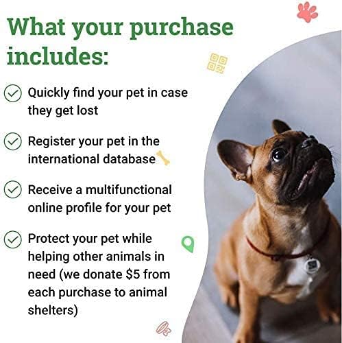 Personalized Pet ID Tag for Dog Cat with QR Passport Global Search System of Lost Pets - Personalized Dog Tags Cat Name Tags - Avocado