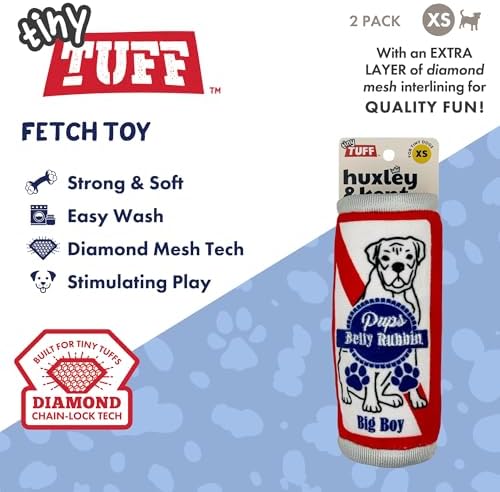 Huxley & Kent Tiny Tuff Plush Dog Toy, Pups Belly Rubbin