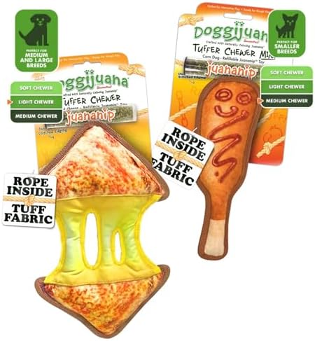 Doggijuana Grilled Cheese & Corn Dog Toy Bundle | 2 Pack, Squeaky