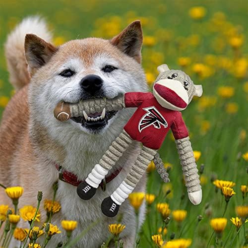 Littlearth NFL Atlanta Falcons Sock Monkey Pet Toy, Team Color, One Size